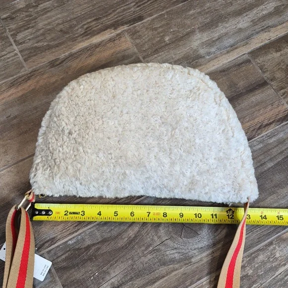 Anthropologie Sherpa Half Moon Crossbody Sling Shoulder Bag, Adjustable Strap - Picture 7 of 14